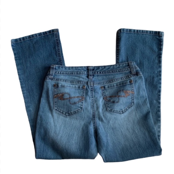 New Directions Bootcut Jean With Rhinestone Pockets Size 10 - Picture 10 of 11